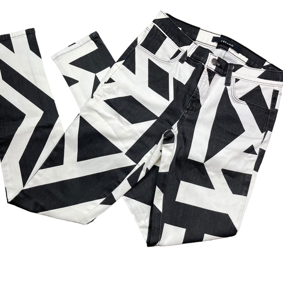 J Brand Super Skinny Black and White Cap Cant Print Womens Size 25 - Picture 5 of 15